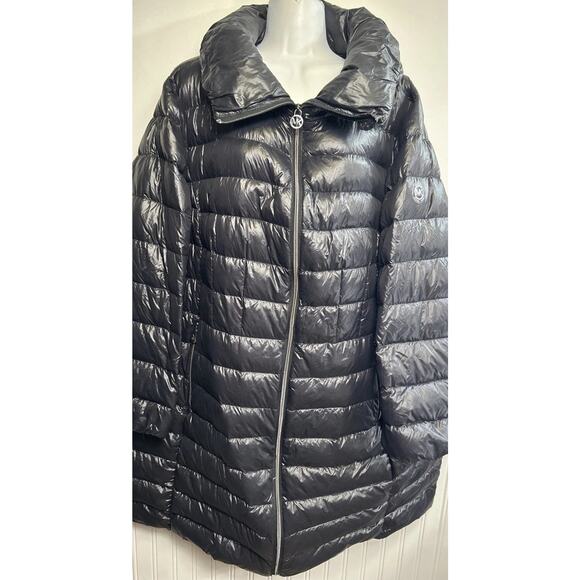 Michael Kors Packable Down Puffer Womens Coat Jacket 2XL Lightweight High Collar - Picture 1 of 10